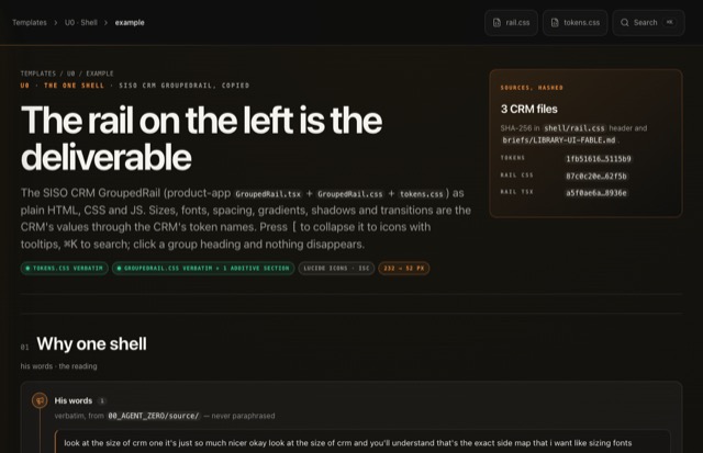 Shell rendered in the CRM shell