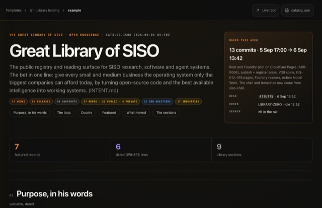 Library landing rendered in the CRM shell
