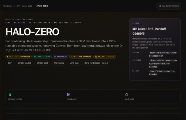 Agent seat rendered in the CRM shell