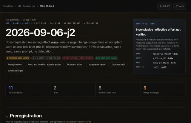 Compute run rendered in the CRM shell
