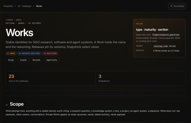Catalogue rendered in the CRM shell